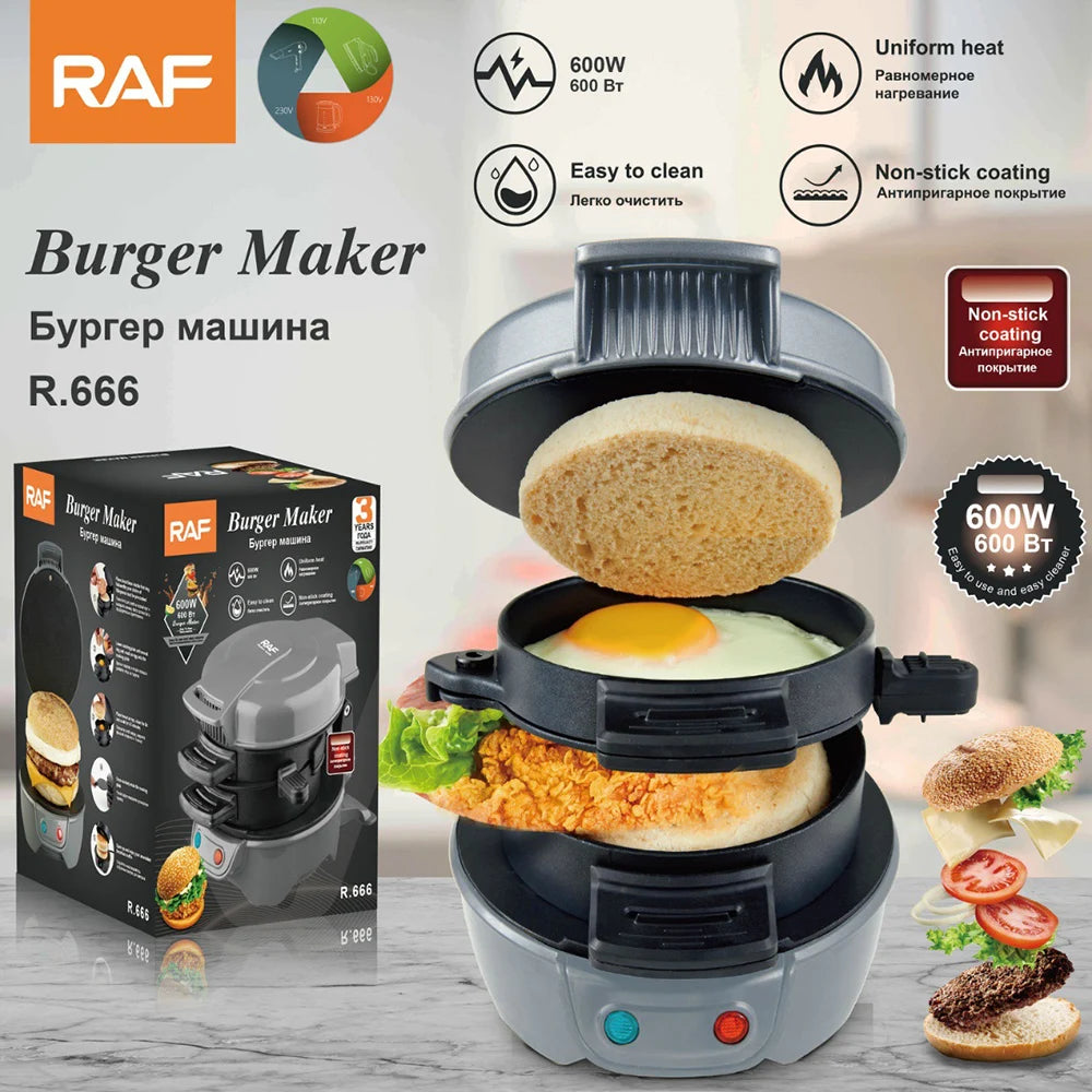 Mini Electric Burger Sandwich Maker Machine 220V 110V Bread Grill Baking Toaster Non Stick Pancake Pan for Home Kitchen 빵 토스트기