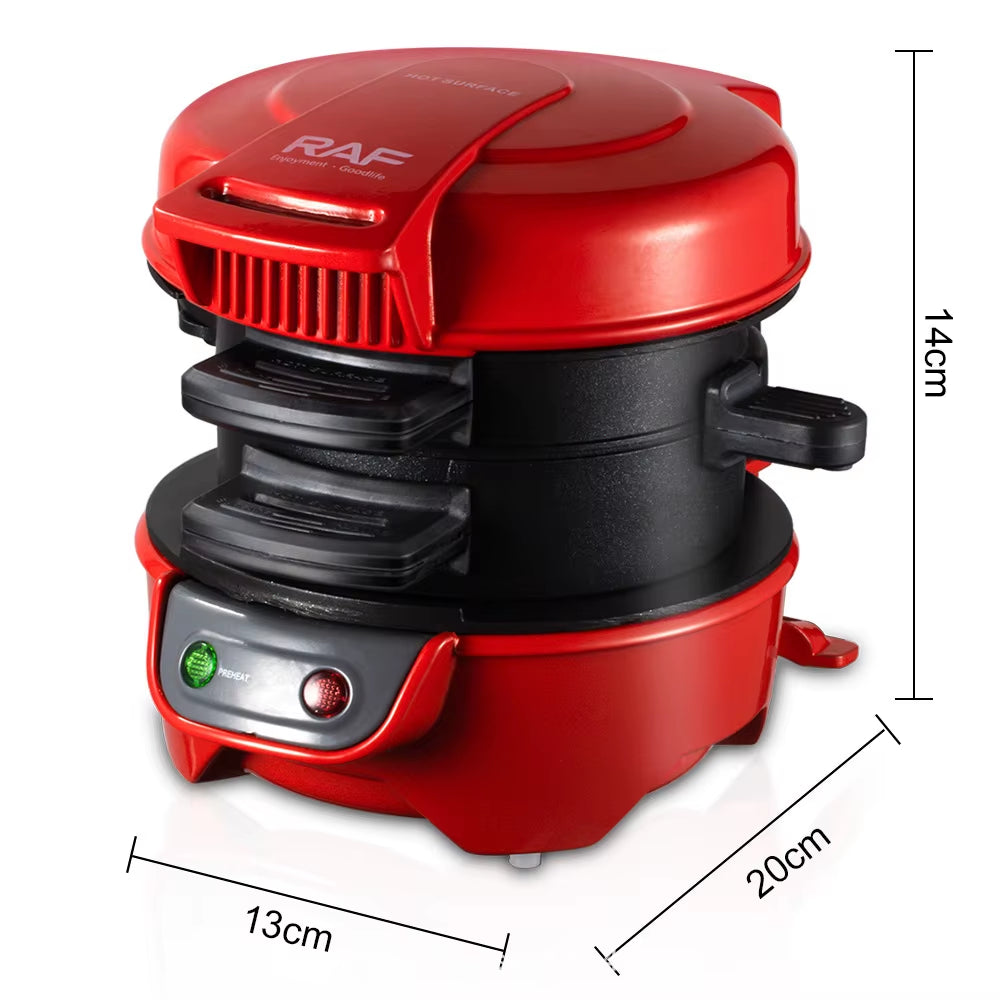 Mini Electric Burger Sandwich Maker Machine 220V 110V Bread Grill Baking Toaster Non Stick Pancake Pan for Home Kitchen 빵 토스트기